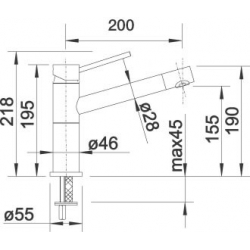 Bateria Blanco ALTA COMPACT w kolorze stali 515 121 WYPRZEDAŻ